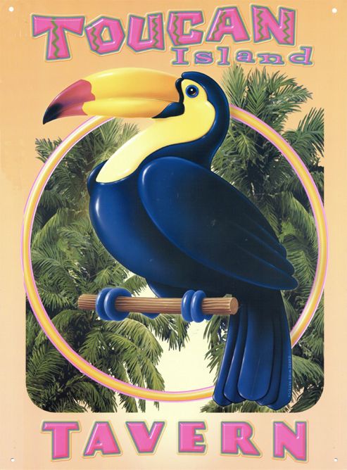 Image of Mike Patrick Toucan Island Tavern Tin Sign