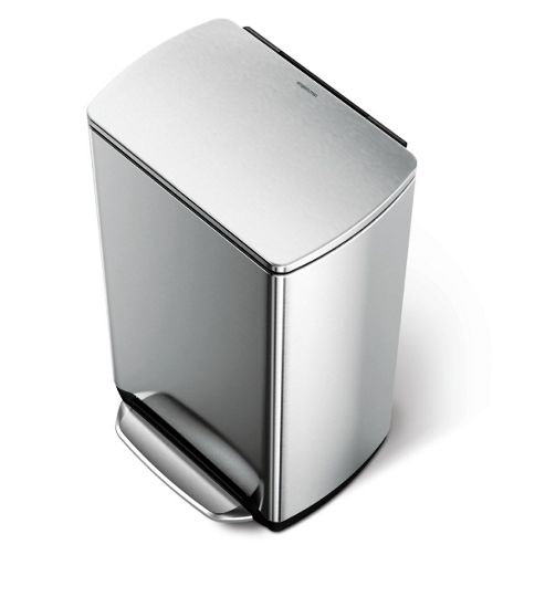 Image of Simplehuman 38 Litres Rectangular Pedal Bin With Fingerprint Proof In Brushed Stainless Steel