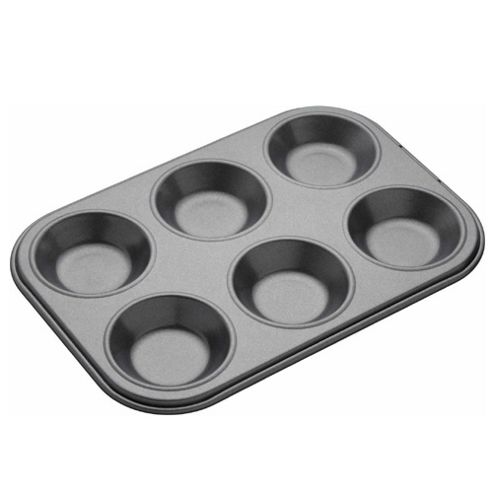 Image of Master Class Non-stick 6 Hole Shallow Baking Cake Pan