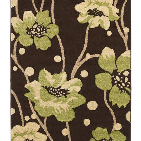 Image of Oriental Carpets & Rugs Verona 216 Brown/green Rug - 80cm X 150cm