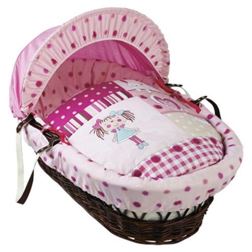 Image of Clair De Lune My Dolly Dark Wicker Moses Basket