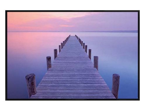 Image of Gloss Black Framed Jetty At Sunset Poster