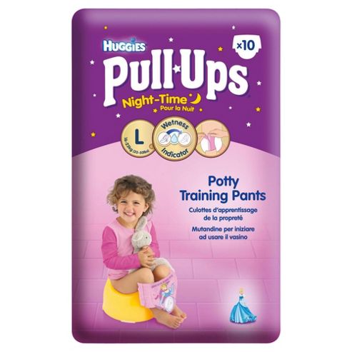 Image of Huggies Pull Ups Potty Training Pants - Size 6 - Girl - Night Time - 10 Pack
