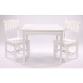 First Baby Safety Dion Table and Chair Set in White Wood