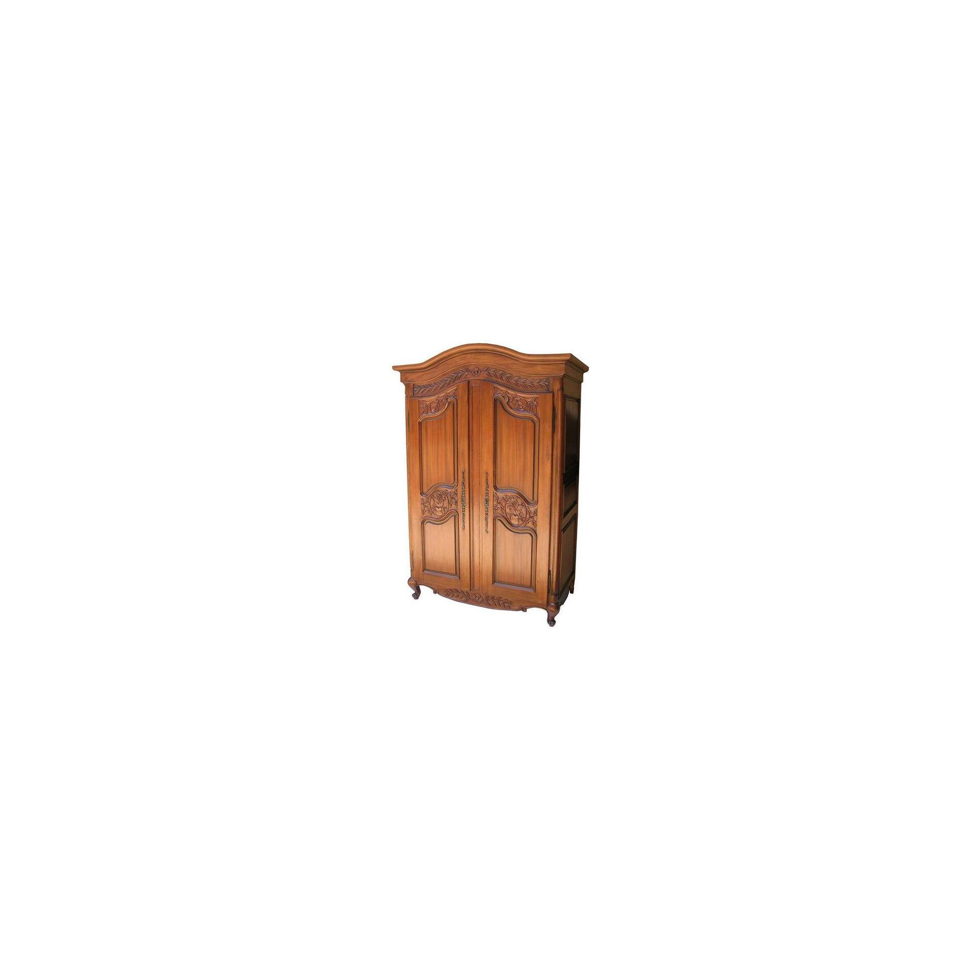 Lock stock and barrel Mahogany Arch Top Armoire with Carved Doors in Mahogany - Antique White at Tesco Direct