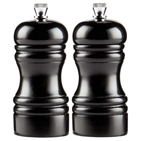 Image of Tesco Lacquer Salt & Pepper Mill Black