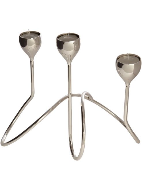 Image of Linea Swirl Tea Light Holder In Silver