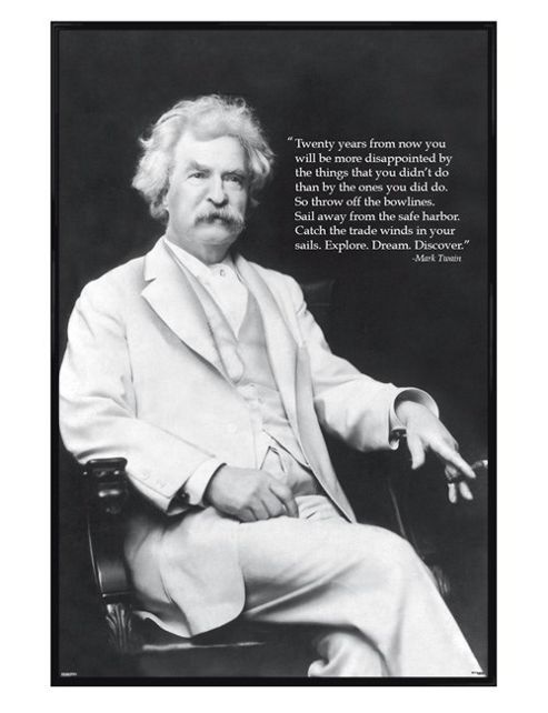 Image of Mark Twain Gloss Black Framed American Author & Humorist Poster