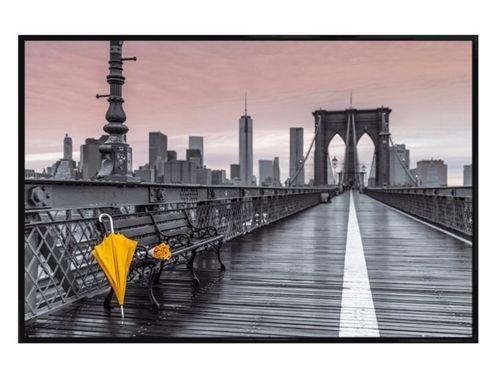 Image of Assaf Frank Gloss Black Framed Brooklyn Bridge Umbrella Poster