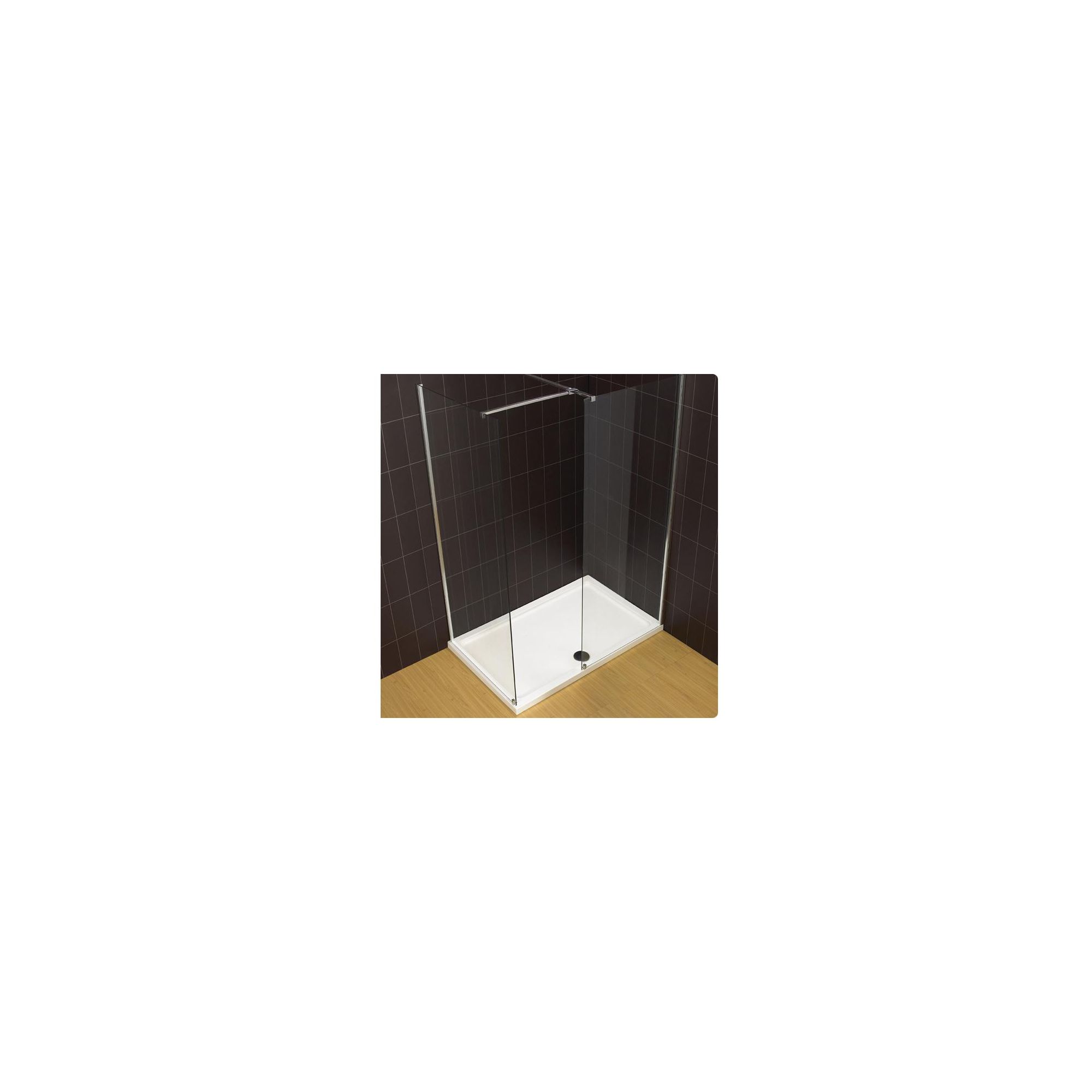 Duchy Supreme Silver Walk-In Shower Enclosure 1500mm x 700mm, Standard Tray, 8mm Glass at Tesco Direct