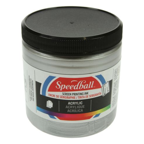 Image of Speedball Acrylic Screen Printing Ink - Silver 236ml