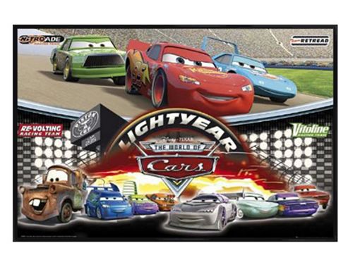 Image of Cars The Movie Gloss Black Framed Disney Pixar The World Of Cars Poster