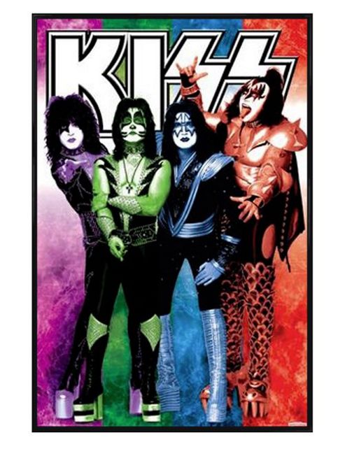 Image of Kiss Gloss Black Framed American Rock Gods Poster