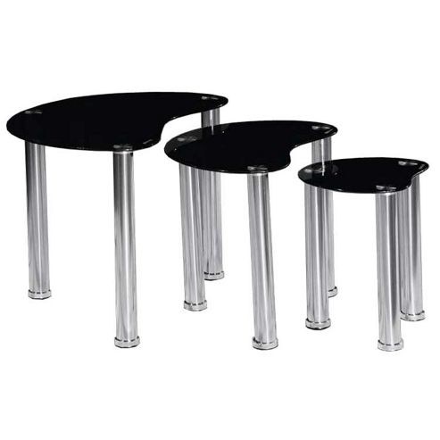 Image of Valufurniture Heart Nest Tables Black And Chrome