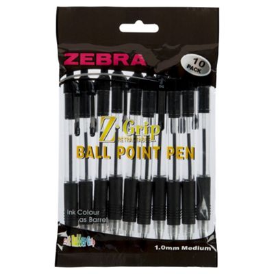 image 1 of Zebra Grip Ballpoint Pens Black 10 Pack