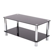 LEVV Coffee Table in Piano Black with Chrome Legs