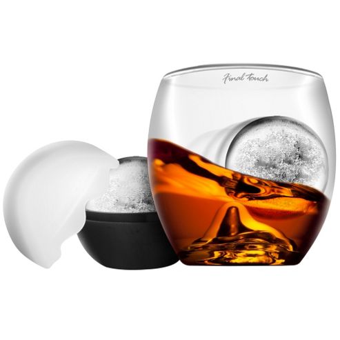 Image of Final Touch On The Rock Spirit Whisky Glass And Ice Cube Ball Set