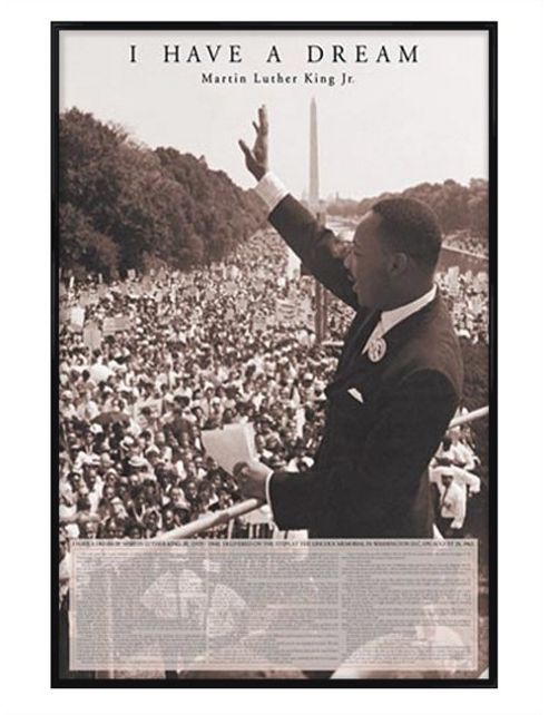 Image of Martin Luther King I Have A Dream Speech Gloss Black Framed Mlk Poster