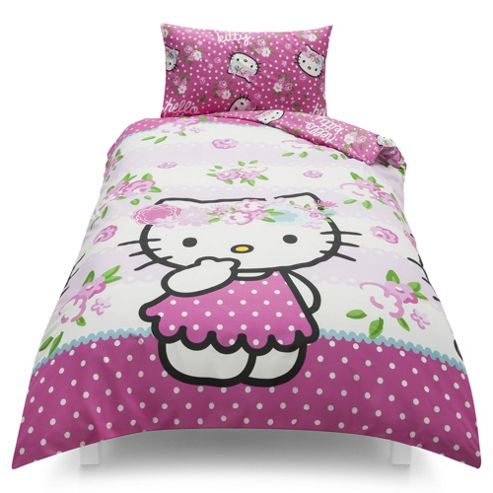 Image of Hello Kitty Floral Single Duvet Set Tesco Exclusive