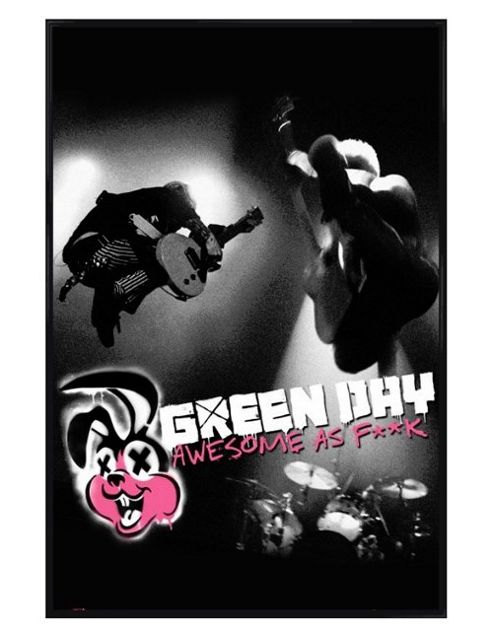 Image of Green Day Gloss Black Framed Awesome As Poster
