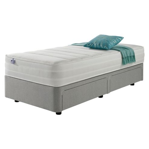 Image of Silentnight Mirapocket 1200 Classic Non Storage Single Divan Light Grey No Headboard