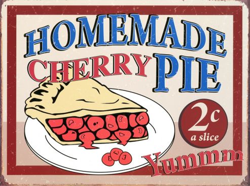 Image of Homemade Cherry Pie Tin Sign