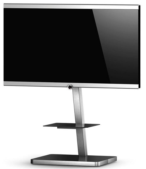 Image of Sonorous Brushed Aluminium And Black Tv Stand