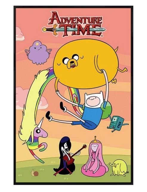 Image of Gloss Black Framed Adventure Time Sunset In The Land Of Ooo Poster