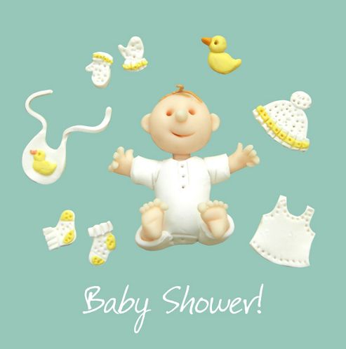 Image of Holy Mackerel Greeting Card - Baby Shower Baby Greetings Card