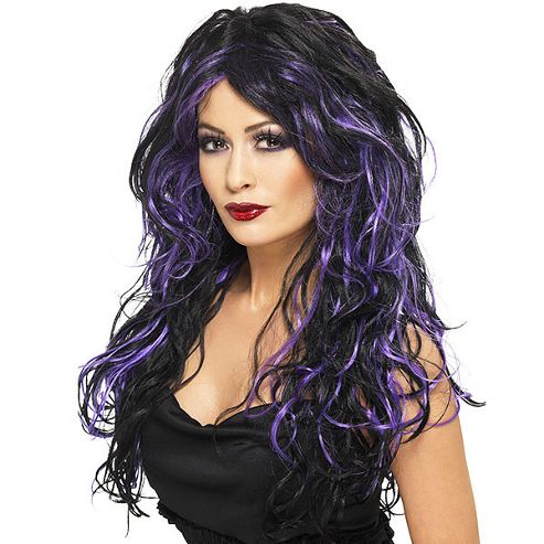 Image of Gothic Bride Wig - Black & Purple