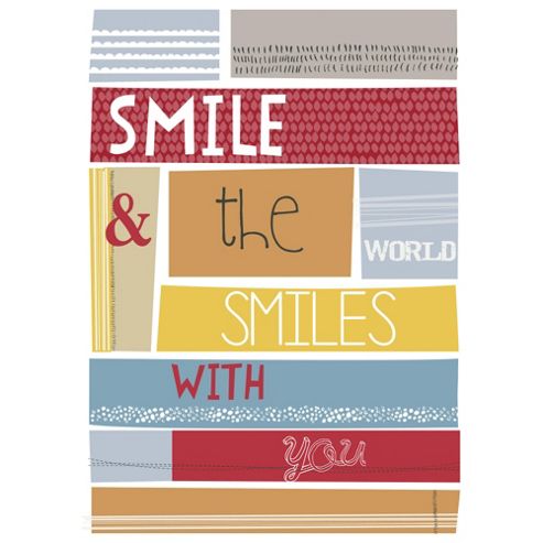 Image of Smile And The World Smiles With You Canvas 25 X 35cm