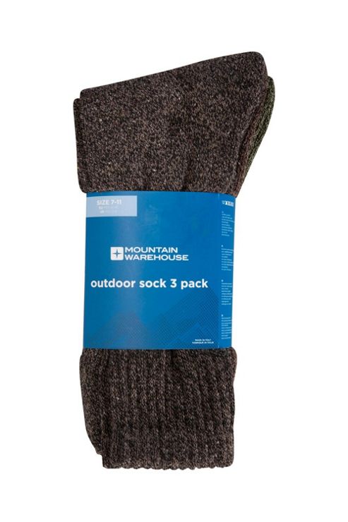 Image of Outdoor Sock 3 Pack - Khaki