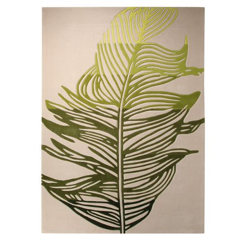 Image of Esprit Feather Beige / Green Novelty Rug - 140cm X 200cm