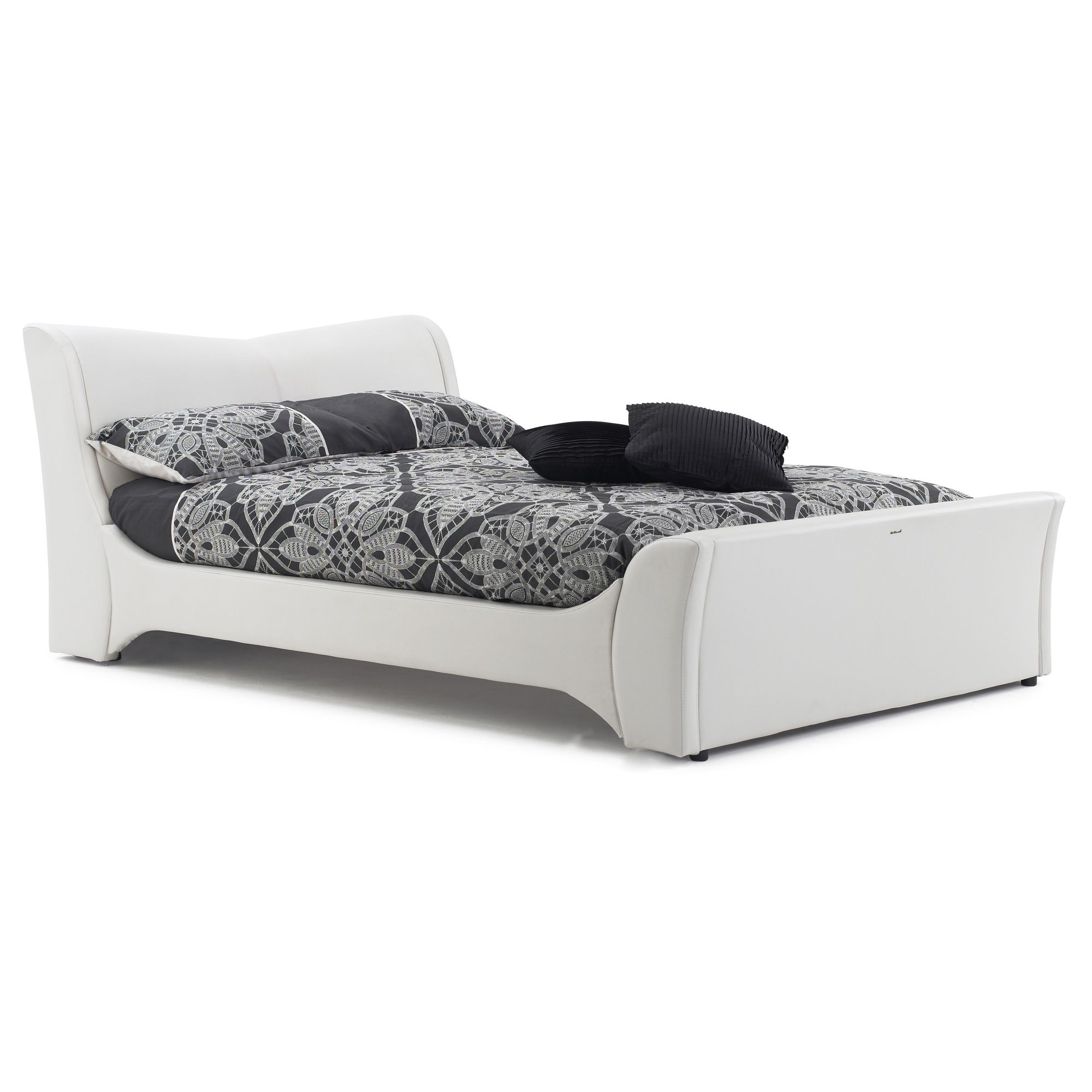 Frank Bosworth Veneto Leather Bed - Double - White at Tescos Direct
