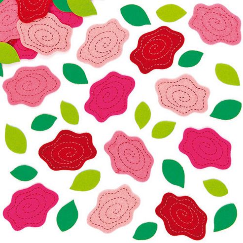 Image of Rose & Leaves Felt Stickers (pack Of 90)
