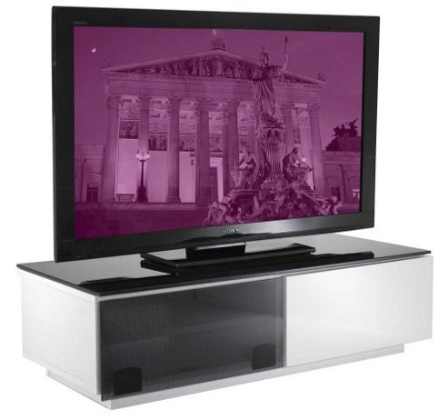 Image of Vienna High Gloss Black And White Tv Stand