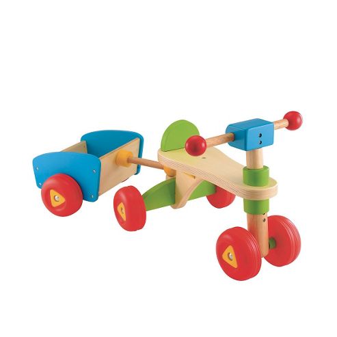 Image of Elc Wooden Trike And Trailer