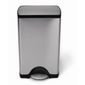 simplehuman 38 Litres Classic Rectangular Pedal Bin in Brushed Stainless Steel