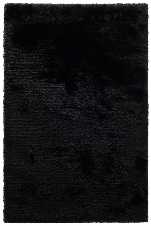 Image of Husain International Plain Black Woven Rug - 150cm X 90cm (4 Ft 11 In X 2 Ft 11.5 In)