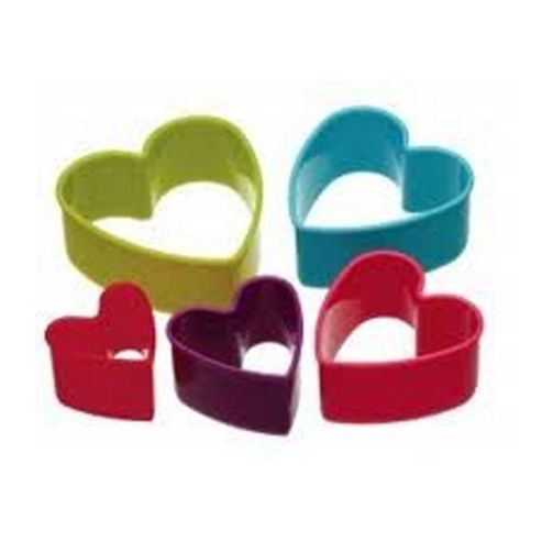 Image of Cookie Cutter Heart Set Of 5 (assorted Colours)