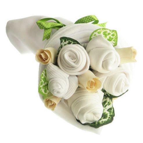 Image of Traditional Baby White Clothes Bouquet