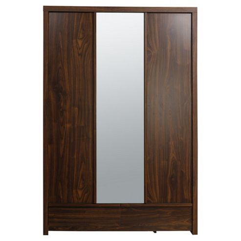 Image of Tribeca Triple Wardrobe With Drawers, Walnut