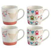 Tesco Tweet Set of 4 Fine China Mugs