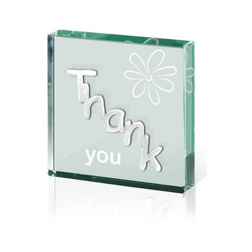 Image of Thank You Glass And Pewter Keepsake