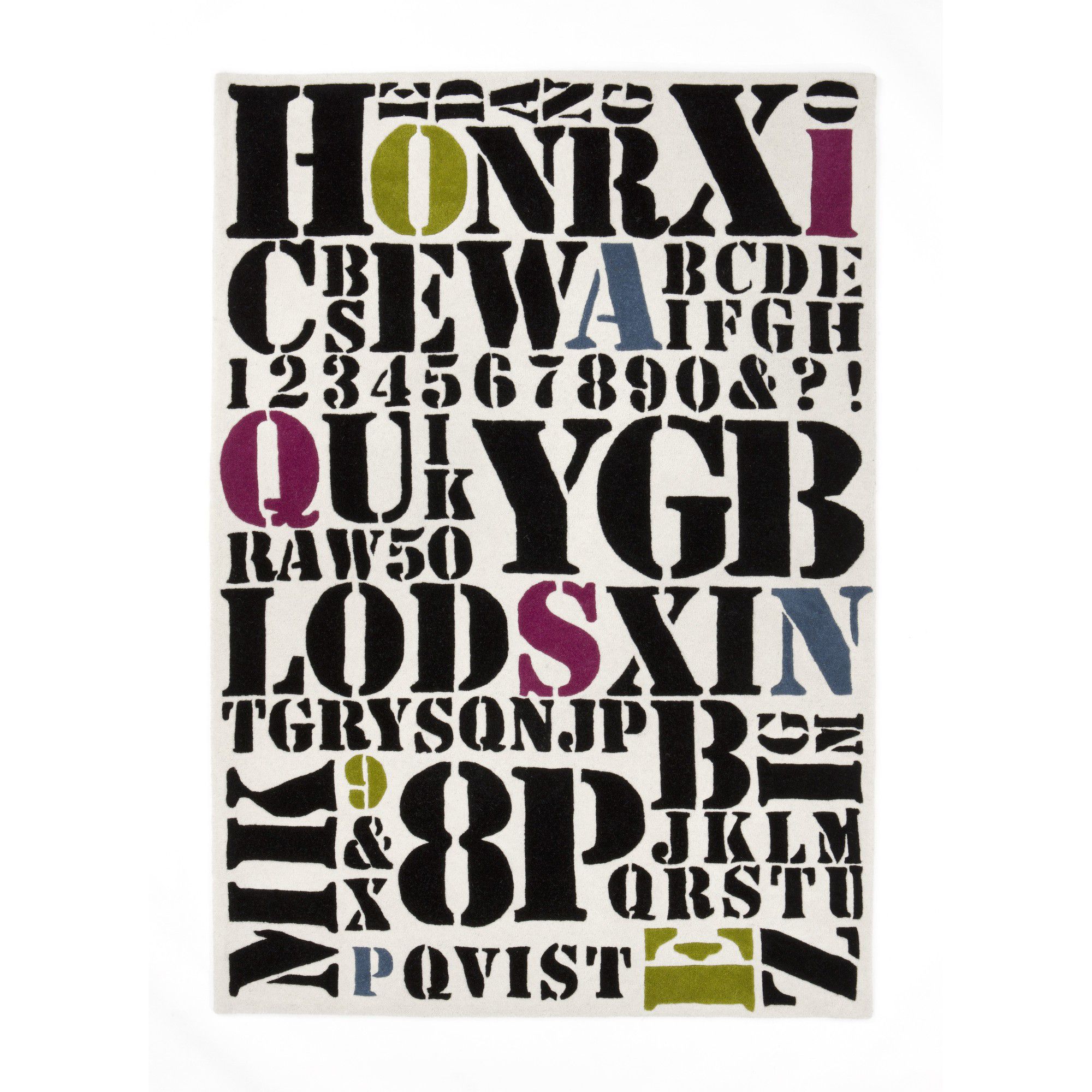 Linie Design Words Multi Rug - 200cm x 140cm at Tesco Direct