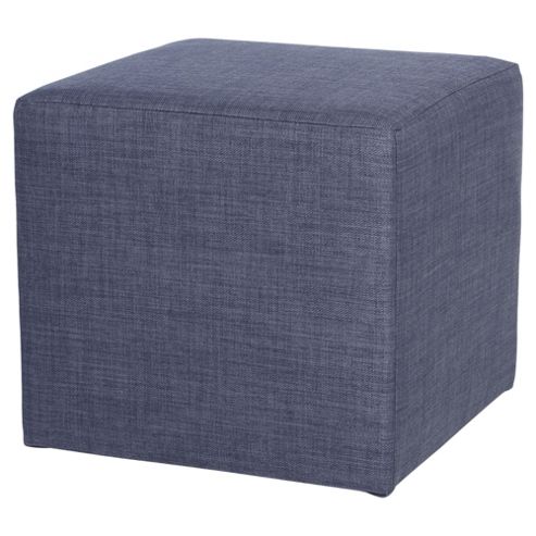 Image of Stanza Fabric Cube / Foot Stool, Indigo