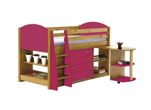 Image of Verona Mid Sleeper Set 1 Antique With Fuchsia Details
