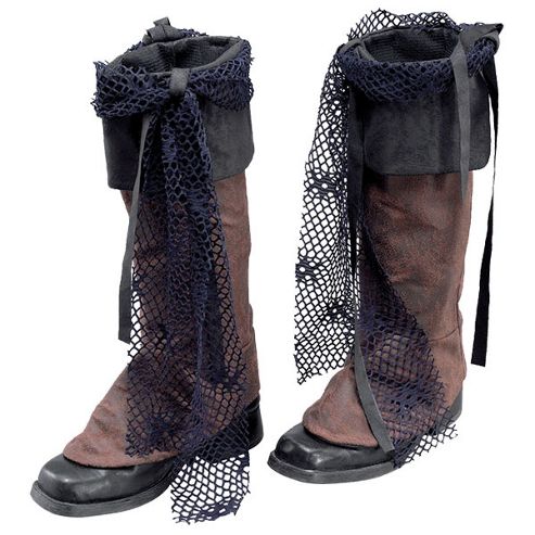 Image of Pirate Brown Boot Tops With Distressed Leather Look