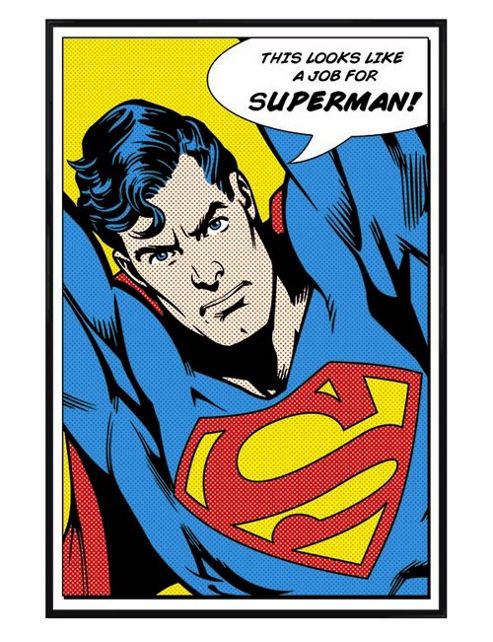 Image of Superman Gloss Black Framed Is It A Bird...is It A Plane? Poster