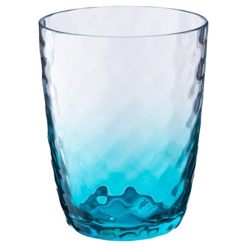 Image of Hammered Effect Clear Acrylic Tumbler Turquoise Tint